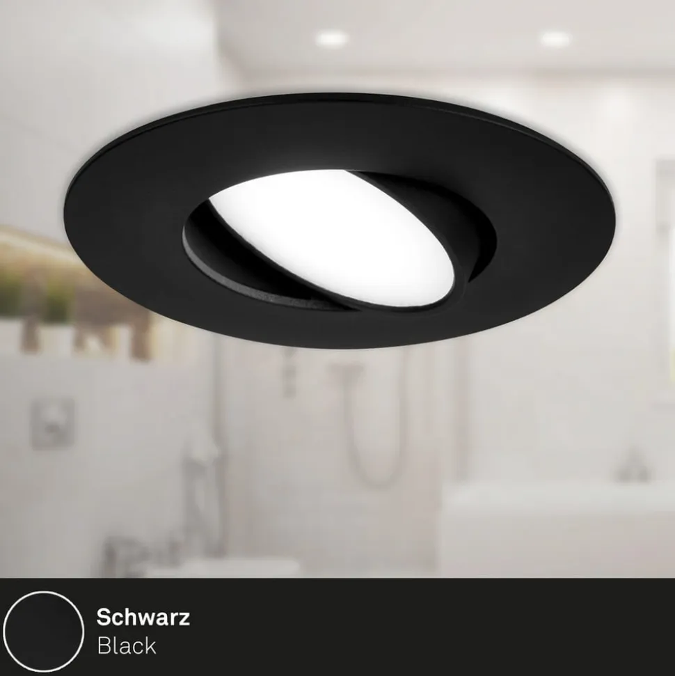 LED-indbygningsspot 7597 3sæt IP65 4.000 K sort