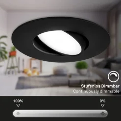 LED-indbygningsspot 7597 3sæt IP65 4.000 K sort