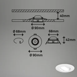 LED-indbygningsspot 7597 3sæt IP65 4.000 K hvid