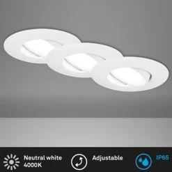 LED-indbygningsspot 7597 3sæt IP65 4.000 K hvid