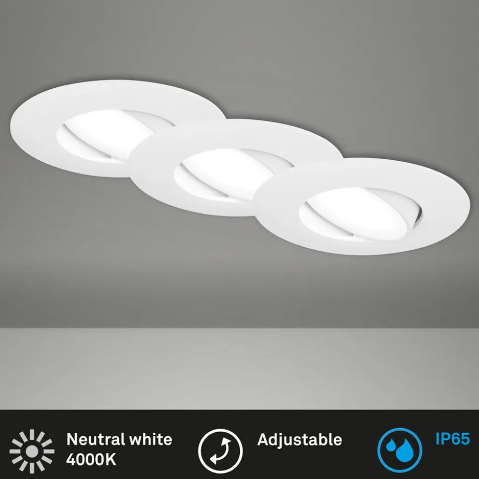 LED-indbygningsspot 7597 3sæt IP65 4.000 K hvid