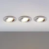 LED-indbygningsspot Andrej, rund, aluminium, sæt med 3 stk