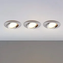LED-indbygningsspot Andrej, rund, aluminium, sæt med 3 stk