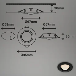 LED-indbygningsspot Carro, 3 stk. 3.000 K, sort