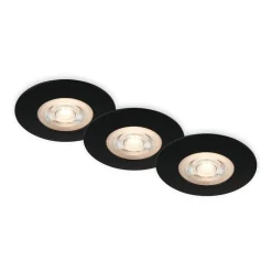 LED-indbygningsspot Kulana sort sæt af 3 IP65