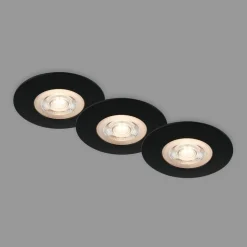 LED-indbygningsspot Kulana sort sæt af 3 IP65