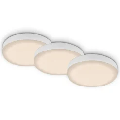 LED-indbygningsspot Plat, hvid, sæt af 3, 3.000 K