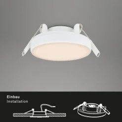 LED-indbygningsspot Plat, hvid, sæt af 3, 3.000 K
