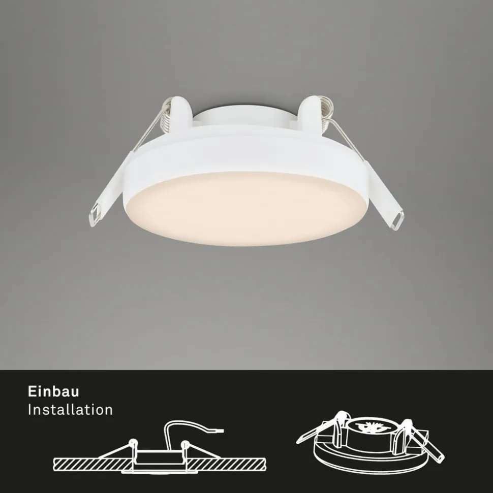 LED-indbygningsspot Plat, hvid, sæt af 3, 3.000 K