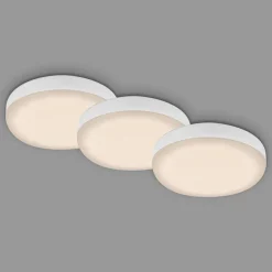 LED-indbygningsspot Plat, hvid, sæt af 3, 3.000 K