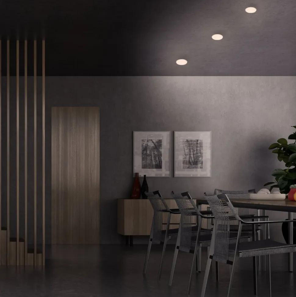 LED-indbygningsspot Plat, hvid, sæt af 3, 3.000 K