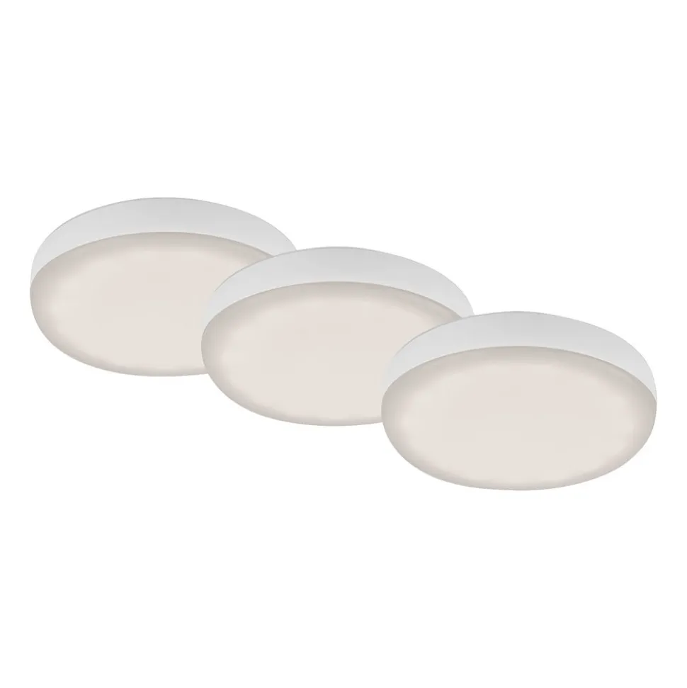 LED-indbygningsspot Plat hvid 7,5 cm 4.000K sæt med 3 stk
