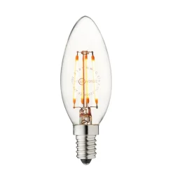 LED-kertepære, E14, 3,5 W, 2.200 K, glødetråd, dæmpbar