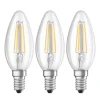 LED-kertepære E14 4 W filament 2.700K 3 stk