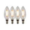 LED-kertepære E14 4W 2700K dæmpbar sæt med 4 stk