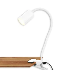 LED-klemmelampe Fleks, hvid, fleksibel, metal