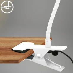 LED-klemmelampe Fleks, hvid, fleksibel, metal