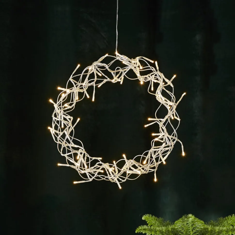 LED-krans Curly, varmhvid, Ø 30 cm