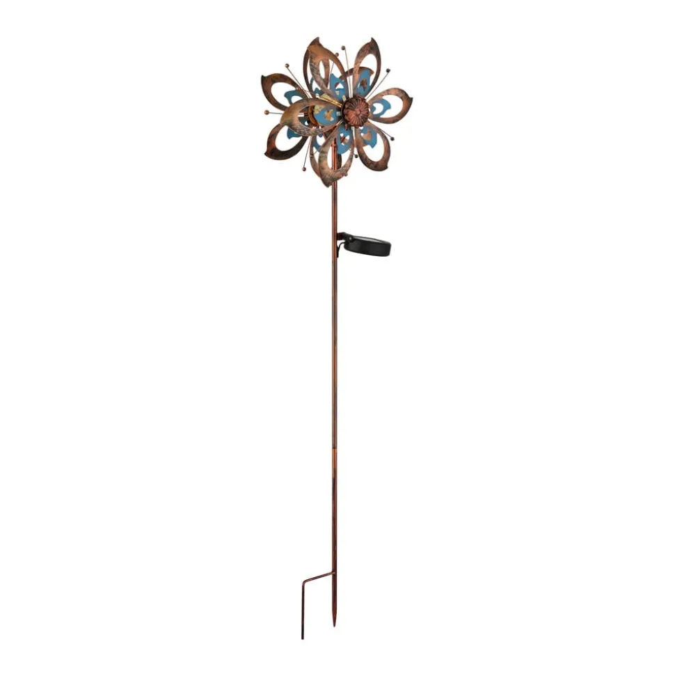 LED-lampe med jordspyd 36571, blomst, vindspil, metal