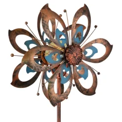 LED-lampe med jordspyd 36571, blomst, vindspil, metal