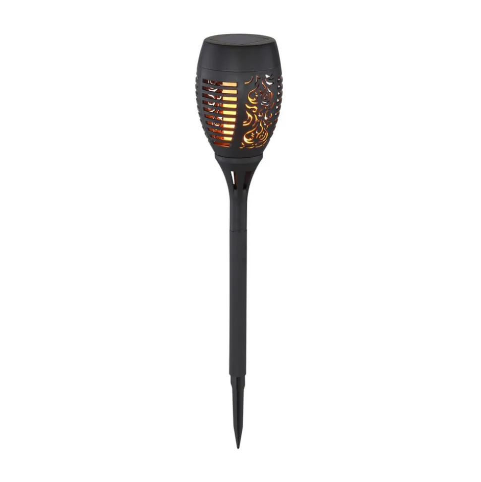 LED-lampe med jordspyd 33535-2, lygte, sort, sæt med 2 stk