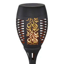 LED-lampe med jordspyd 33535-2, lygte, sort, sæt med 2 stk