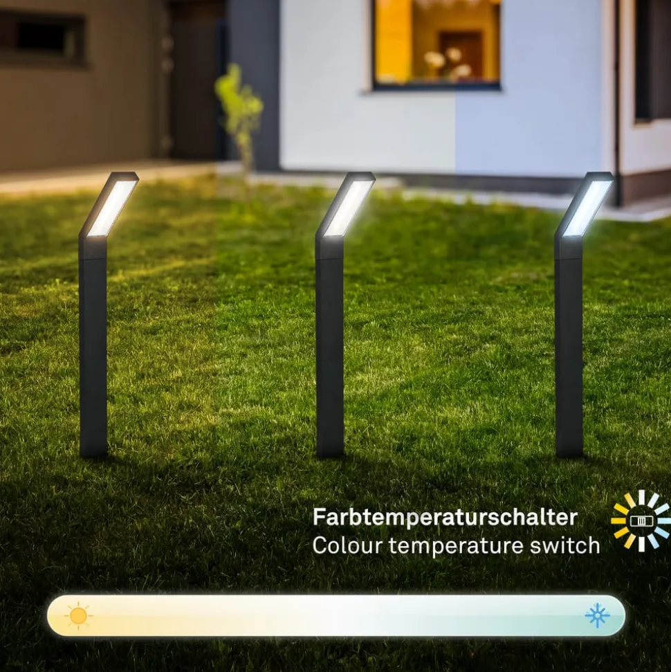 LED-lampe med jordspyd 3796015, sort, plast, CCT
