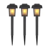 LED-lampe med jordspyd 33577-3, sort, plast, 3 stk