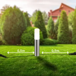 LED-lampe med jordspyd 3925032 12V 3x-startersæt stål Ø 4 cm