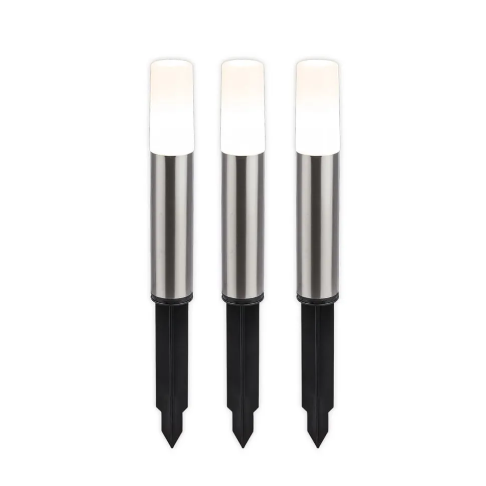 LED-lampe med jordspyd 3926032 12V 3x-udvidelse Stål Ø 4cm