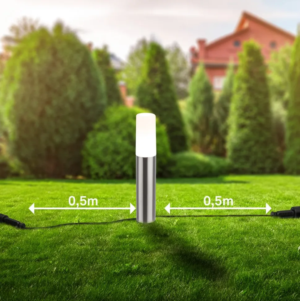 LED-lampe med jordspyd 3926032 12V 3x-udvidelse Stål Ø 4cm