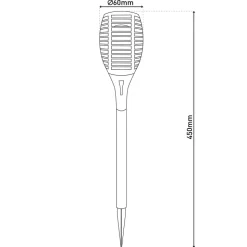 LED-lampe med jordspyd FANILO, sort, 45 cm, 5 stk. IP44