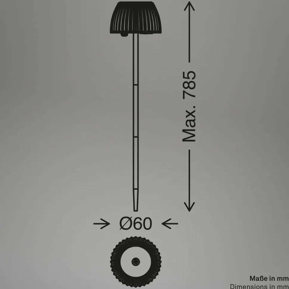 LED-lampe med jordspyd RIFFLE NANO, antracit Ø 6 cm, 2-pak