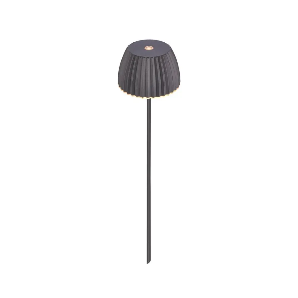 LED-lampe med jordspyd RIFFLE MINI, antracit Ø 9 cm, IP44