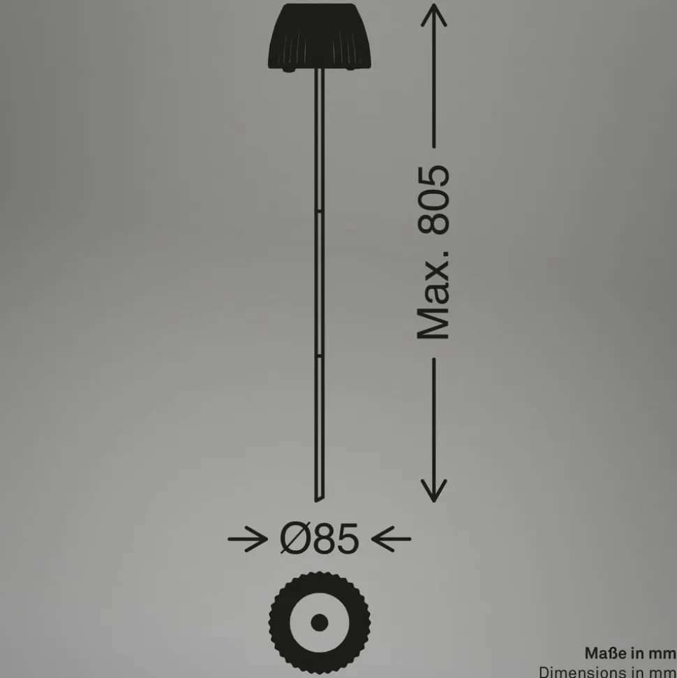 LED-lampe med jordspyd RIFFLE MINI, antracit Ø 9 cm, IP44