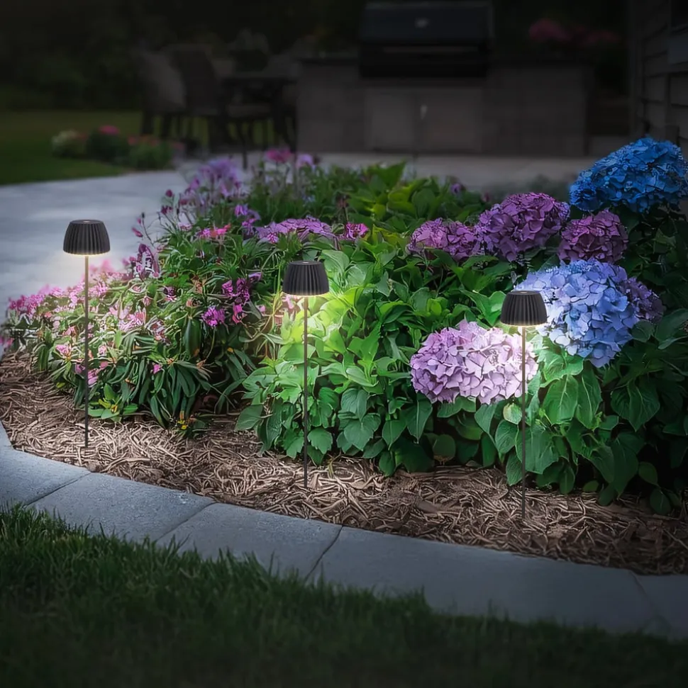 LED-lampe med jordspyd RIFFLE MINI, antracit Ø 9 cm, IP44