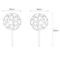 LED-lampe med jordspyd 36748S, kugle, sølv, metal