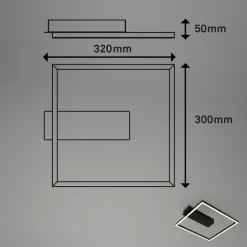 LED-loftlampe 3771 i rammeform, sort
