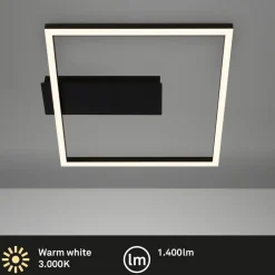 LED-loftlampe 3771 i rammeform, sort