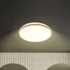 LED-loftlampe Acorus, Ø 33 cm, hvid/træfarvet, IP44