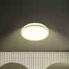 LED-loftlampe Acorus, Ø 28 cm, hvid/træfarvet, IP44