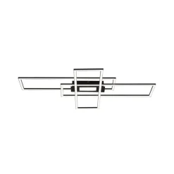 LED-loftlampe Asmin, CCT, sort, 98,9x69,4cm