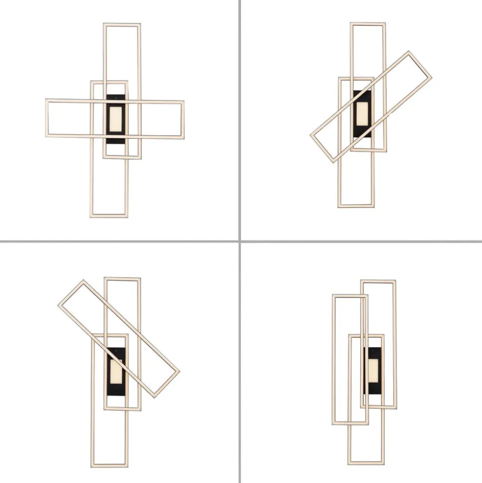 LED-loftlampe Asmin, CCT, sort, 98,9x69,4cm