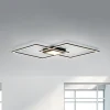 LED-loftlampe Asmin, CCT, sort, 106x37cm