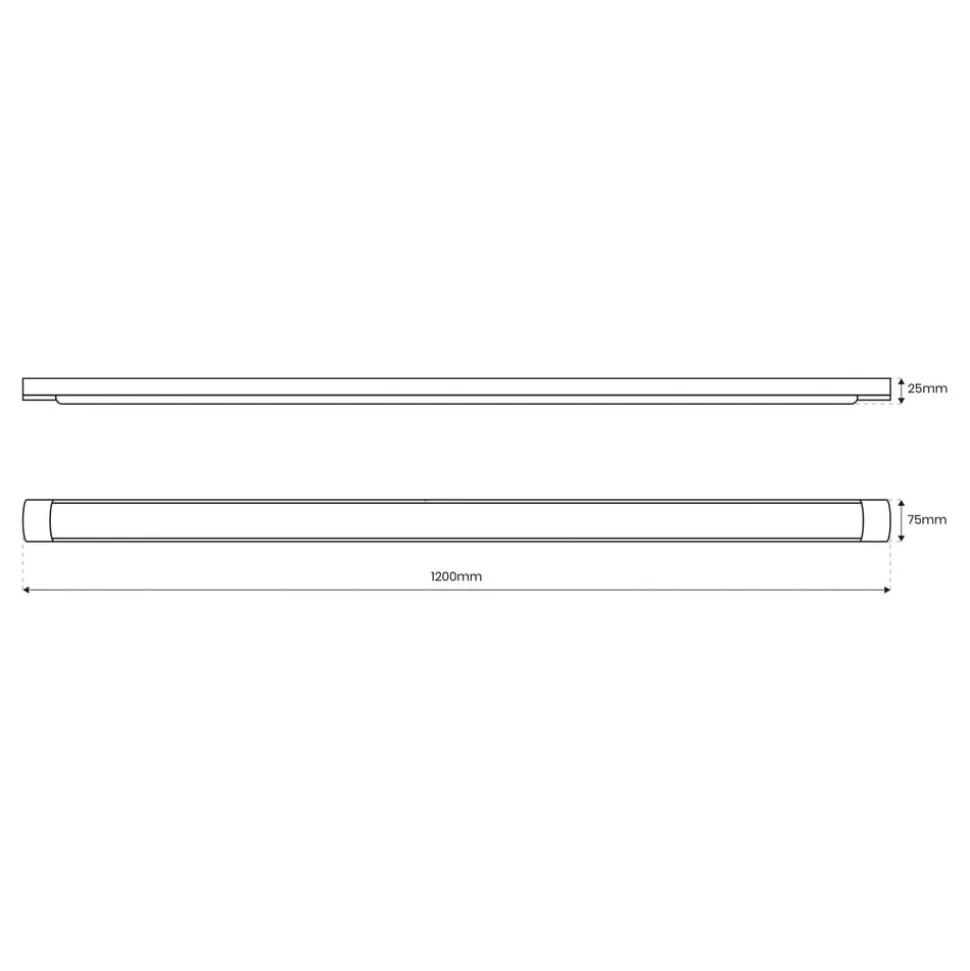 LED-loftlampe Batten, længde 120 cm, aluminium, hvid, 4.000 K
