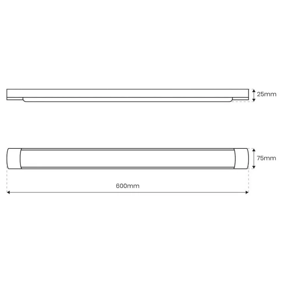 LED-loftlampe Batten, længde 60 cm, aluminium, hvid, 4.000 K