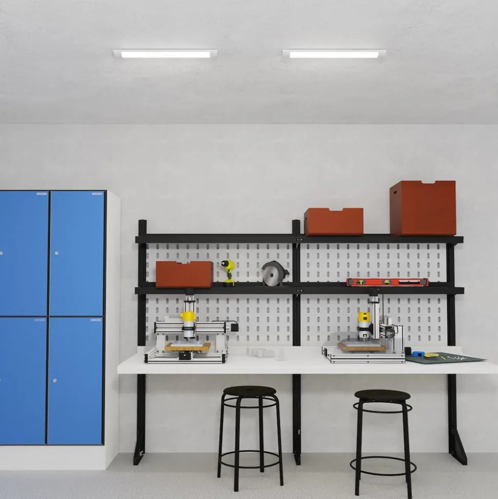 LED-loftlampe Batten, længde 60 cm, aluminium, hvid, 4.000 K