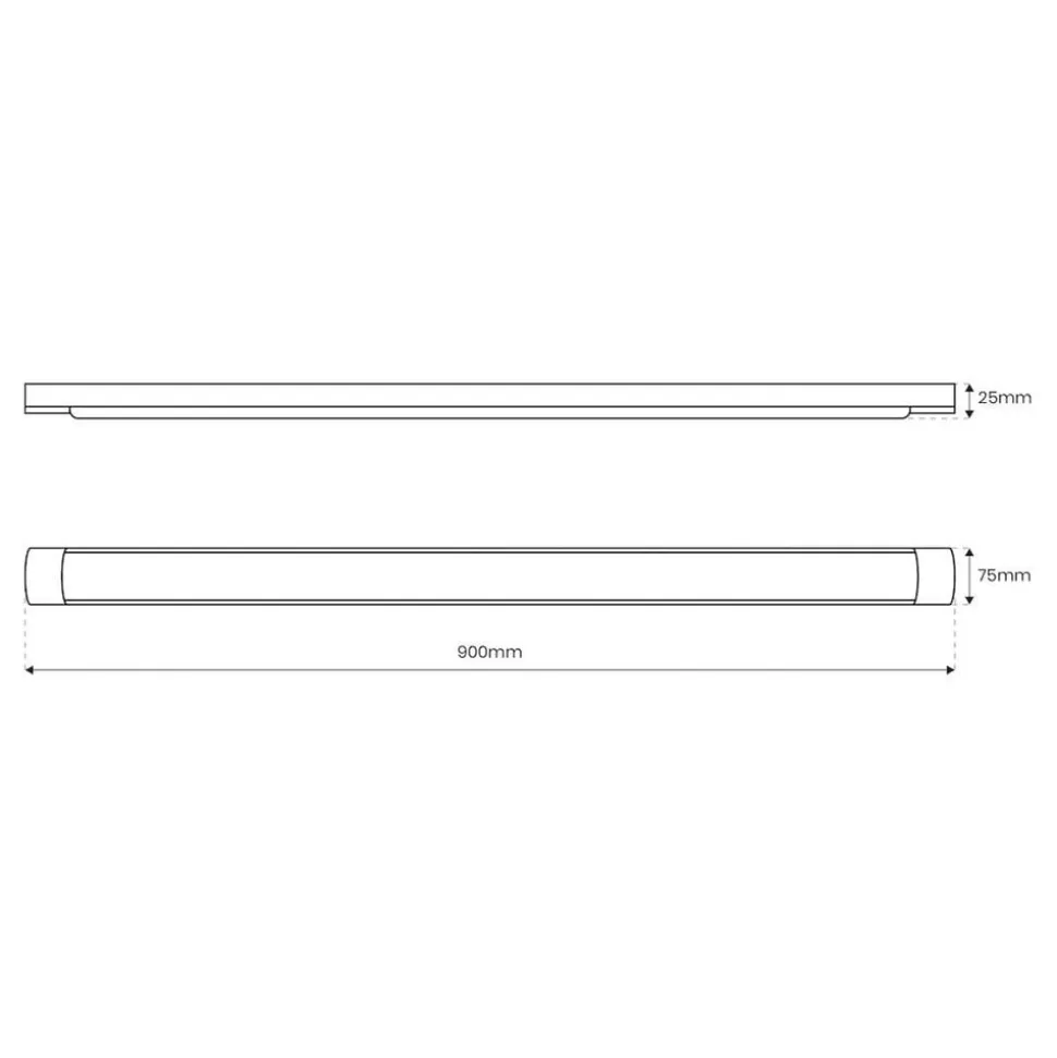 LED-loftlampe Batten, længde 90 cm, aluminium, hvid, 4.000 K