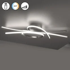 LED-loftlampe Biba, nikkel, længde 100 cm, metal CCT