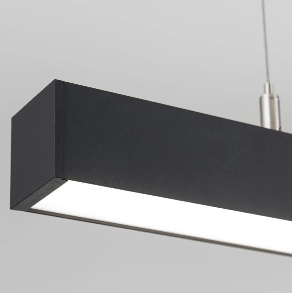 LED-loftlampe Bounce, sort, længde 113 cm, CCT, aluminium